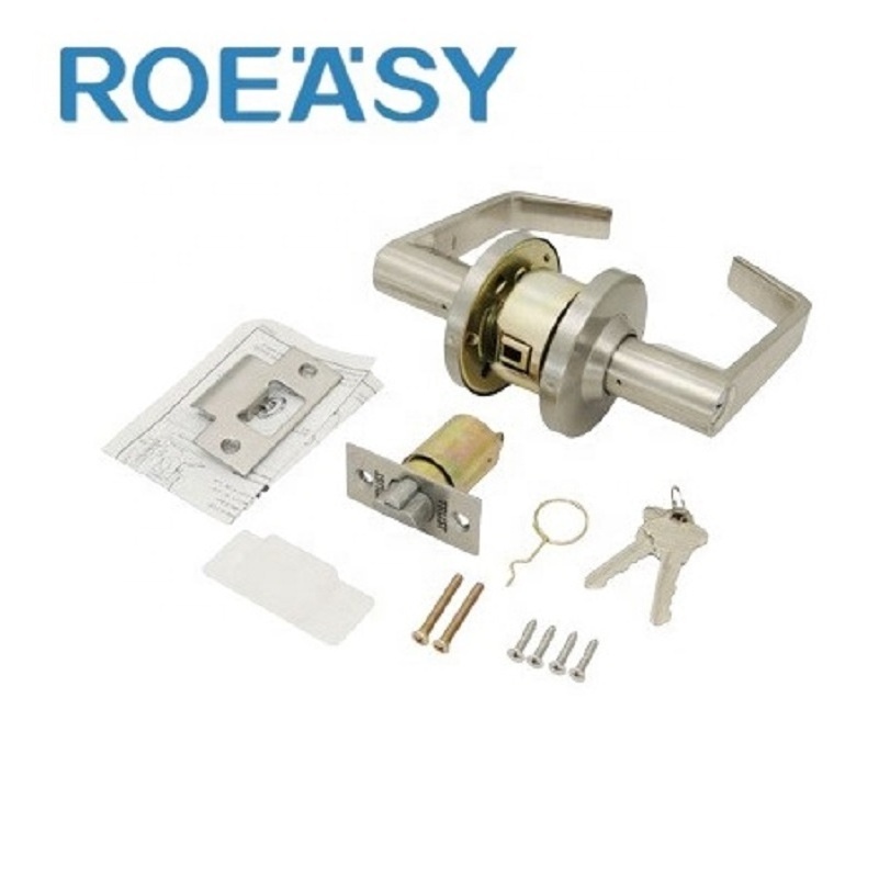 ROEASY Heavy Duty Commercial Protective Door Lever Lock Satin Chrome Grade 2 Industrial Door Handle