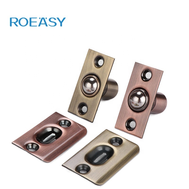 Roeasy Factory Direct Sell Brass Door Security Roller Latch Flush Bolt Cabinet Touch Catch Door Stopper