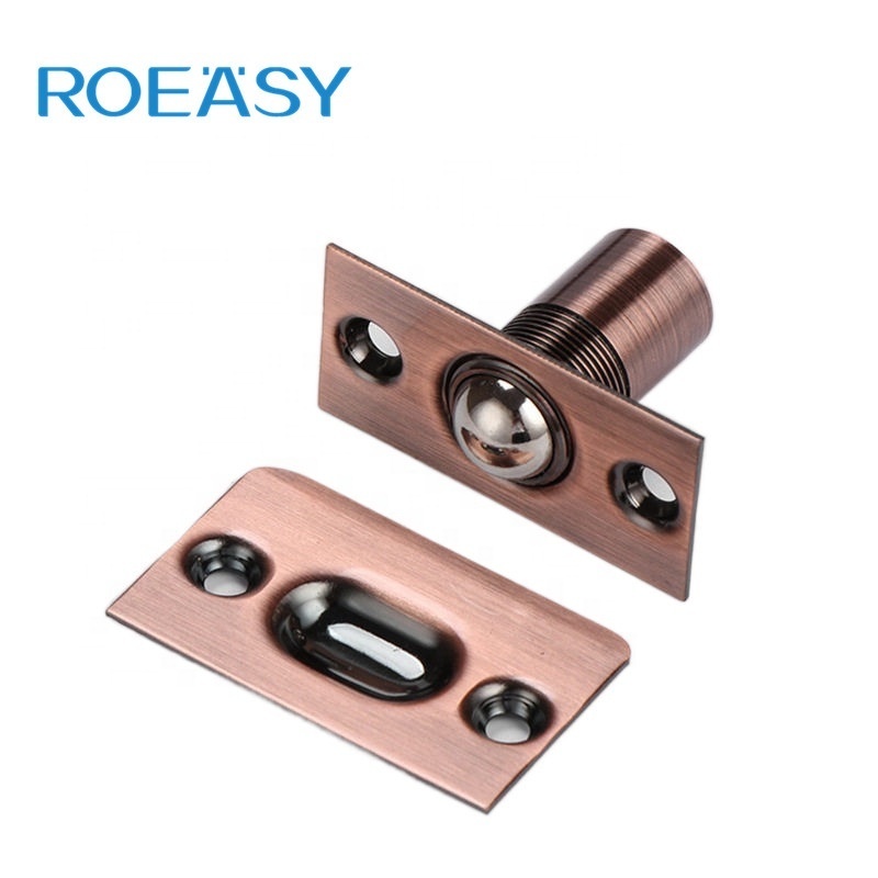 Roeasy Factory Direct Sell Brass Door Security Roller Latch Flush Bolt Cabinet Touch Catch Door Stopper