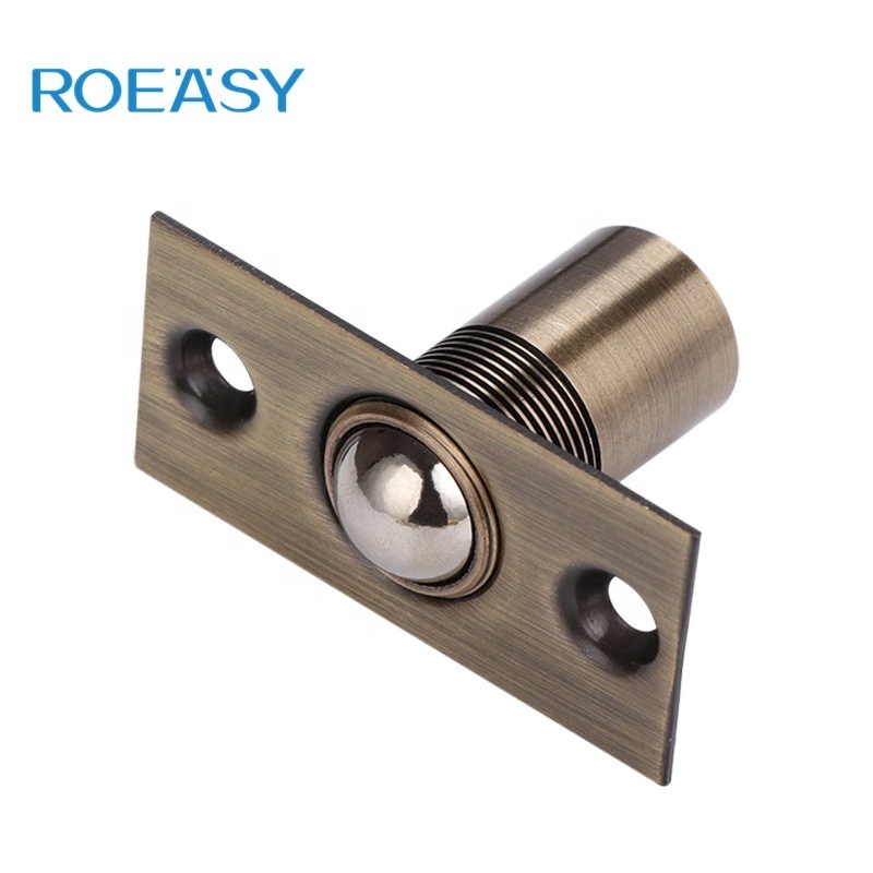 Roeasy Factory Direct Sell Brass Door Security Roller Latch Flush Bolt Cabinet Touch Catch Door Stopper