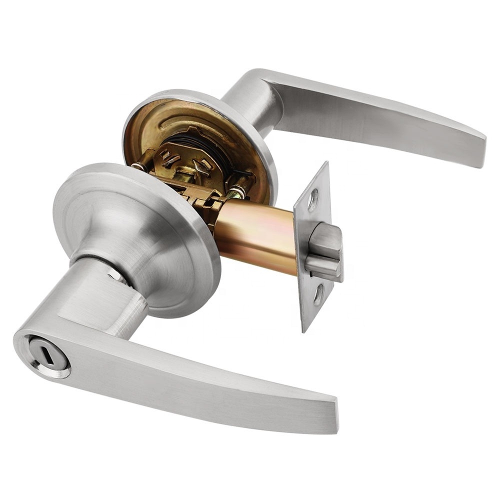 Roeasy entry door tubular lever handle latch lock brass lever door handle mortise interior door lock