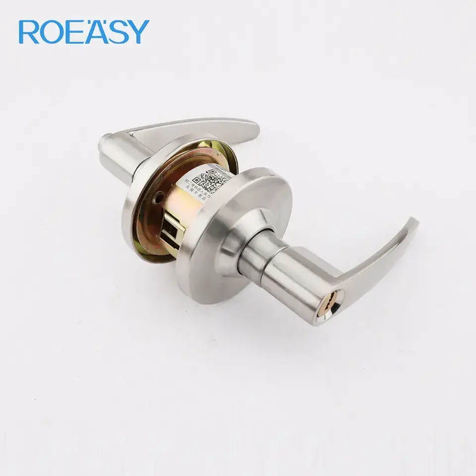 Roeasy door lever handle lock door lock handle set swing entry privacy lockset stainless steel tubular leverset door handle lock