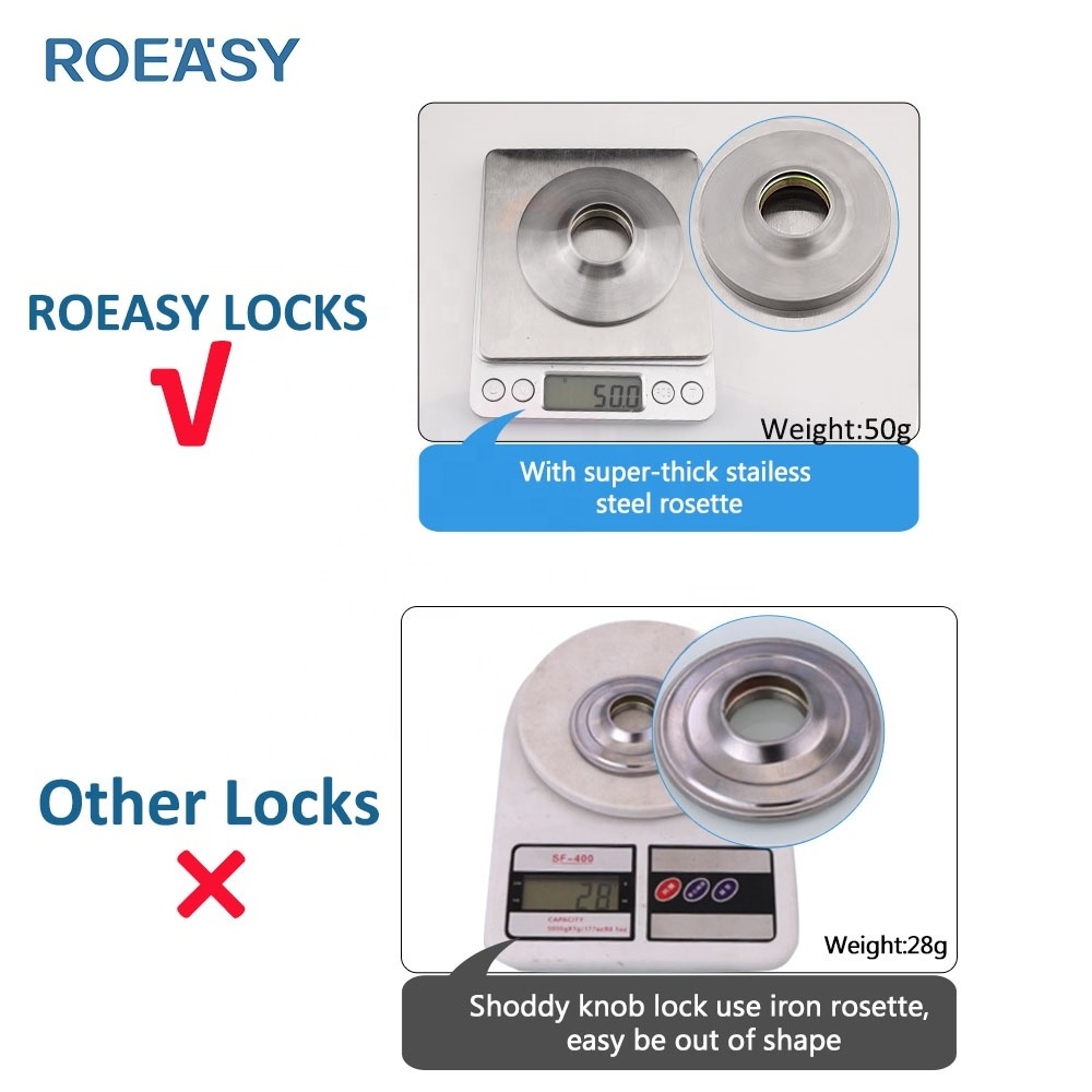 Roeasy privacy door handle sets interior door lock level handle shaped door knob lock set bathroom locks