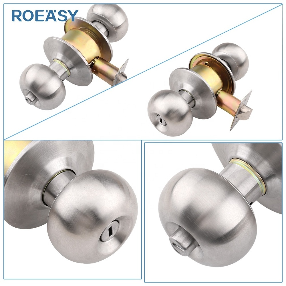 Roeasy privacy door handle sets interior door lock level handle shaped door knob lock set bathroom locks