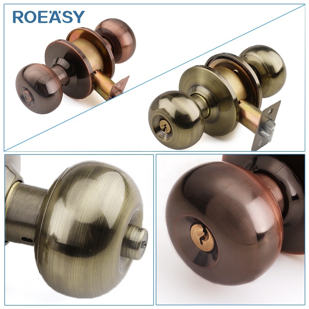 Roeasy turkey security round ball door locks for aluminium universal industrial door lock wood door handles lock