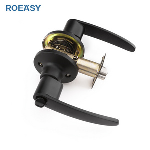 Roeasy exterior front chrome door handle set hujiang door handle lock set classic matte black door handle with lock set