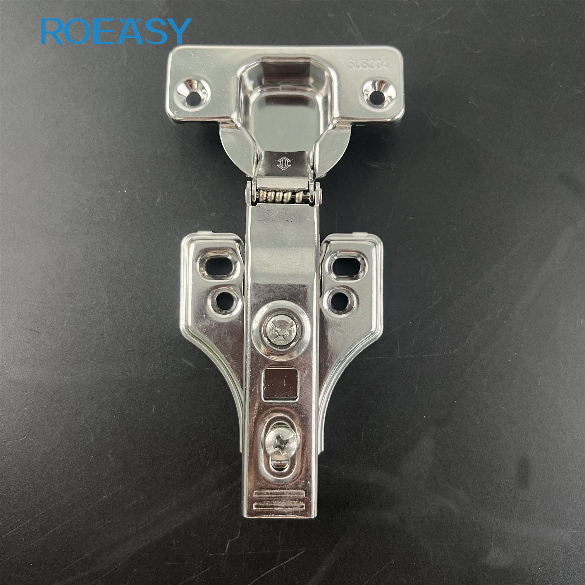 Roeasy SS304 hydraulic hinge cabinet concealed furniture hinge stainless steel cabinet hinge soft closing butterfly base