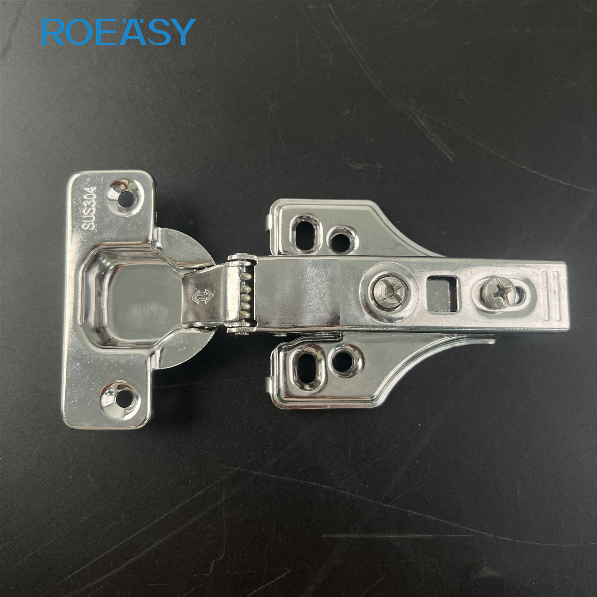 Roeasy SS304 hydraulic hinge cabinet concealed furniture hinge stainless steel cabinet hinge soft closing butterfly base