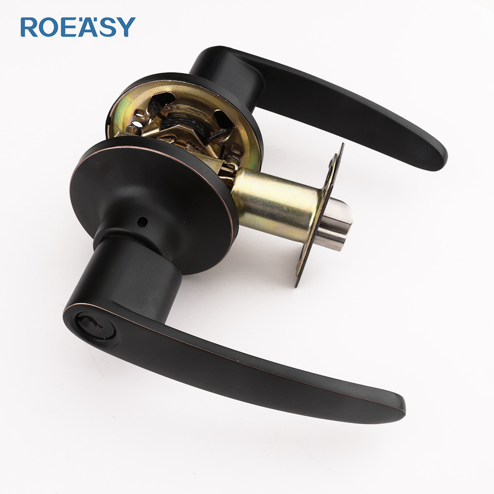 Roeasy wood door lock lever handle for interior doors smart european rv door handle lock