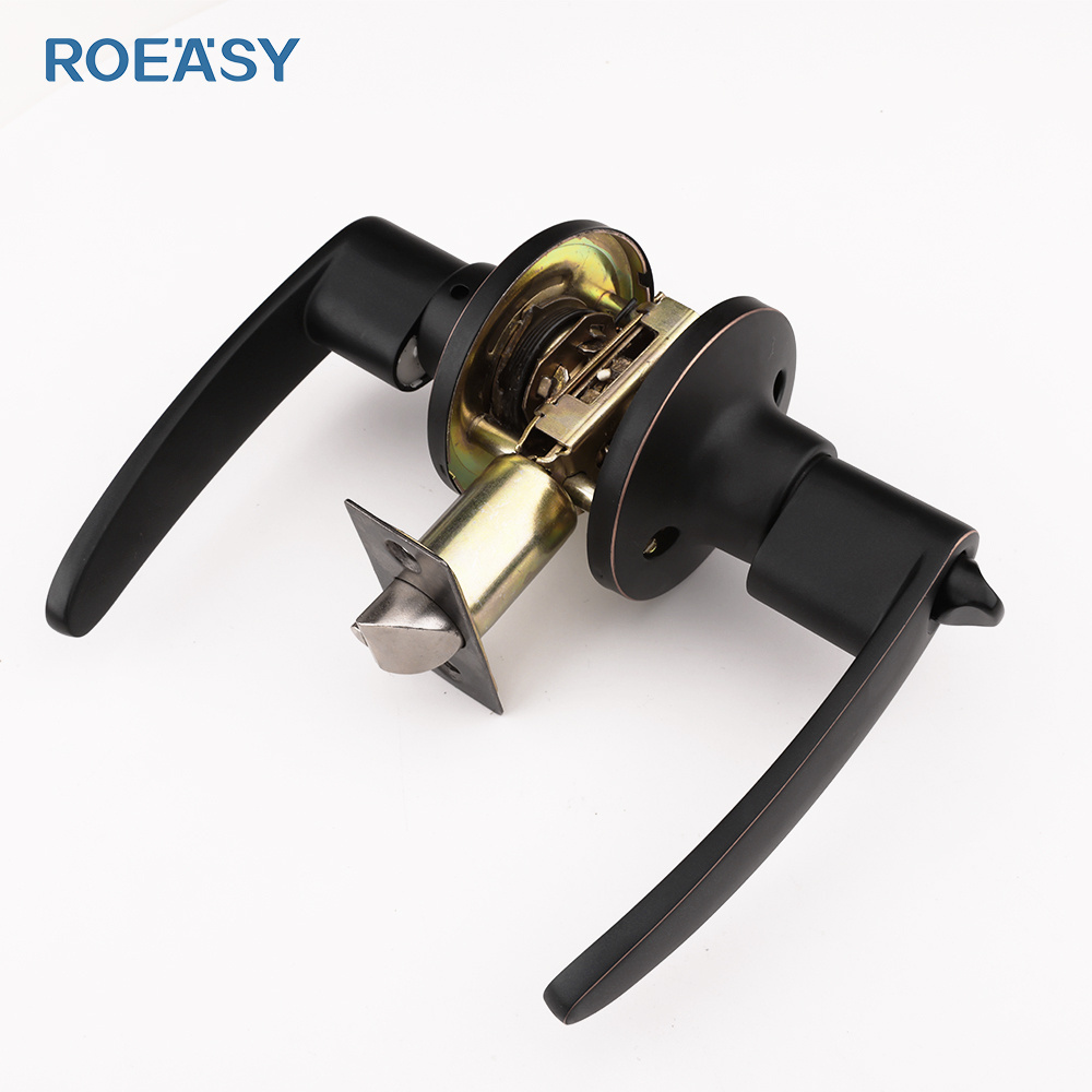 Roeasy wood door lock lever handle for interior doors smart european rv door handle lock