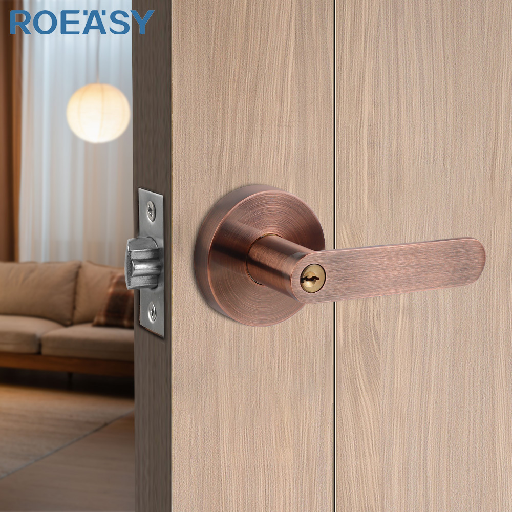 Roeasy door handle set security door handle grip lock or standard china wholesale door lever handle set