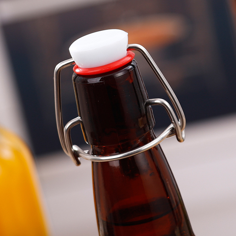 Wholesale Glass Airtight Rubber Seal Amber Empty 500ml 330ml Swing Top Beer Glass Bottle With Easy Wire Swing Cap