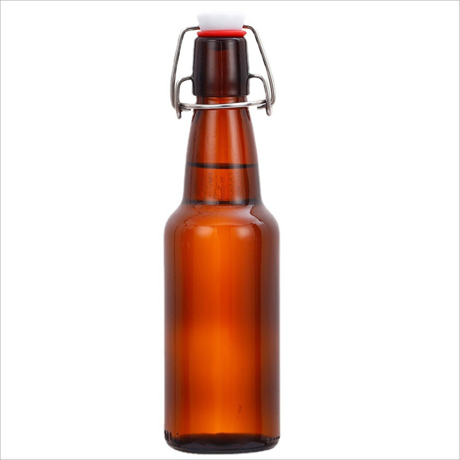 Wholesale Glass Airtight Rubber Seal Amber Empty 500ml 330ml Swing Top Beer Glass Bottle With Easy Wire Swing Cap