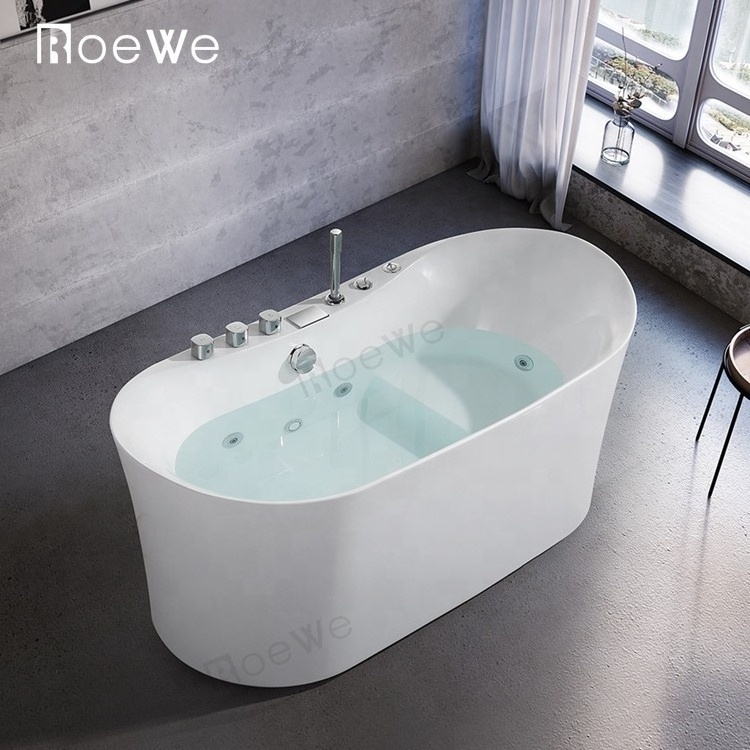 1500mm 59inch small stand alone jetted tubs massage bathtub freestanding modern bathroom bath tub mini whirlpool tub for adults