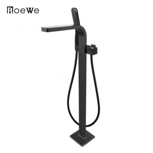 CUPC approved bathroom shower mixer floor standing tap matching stand bath tub, brass floor mounted  freestanding bathtub faucet