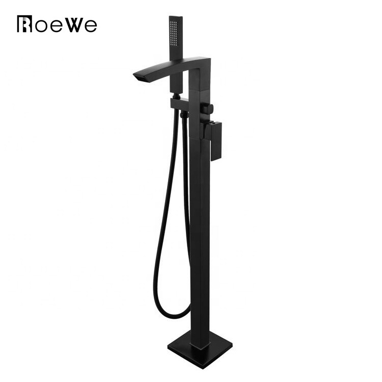 CUPC approved bathroom free stand faucet floor mount bathtubs mixer brass body freestanding bathtub faucet