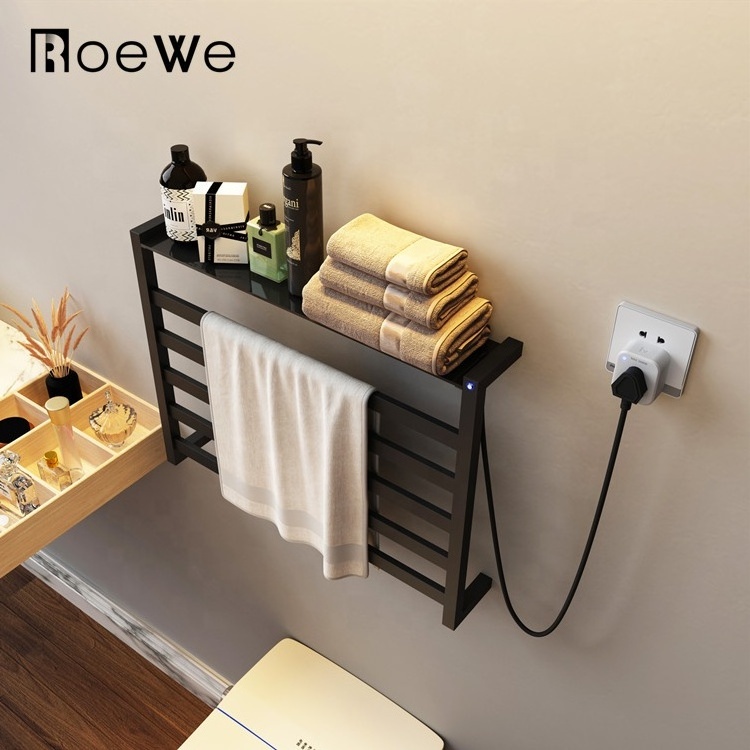 roewe smart towel warmer rail, modern stainless towel dryer bathroom electric towel heater rack