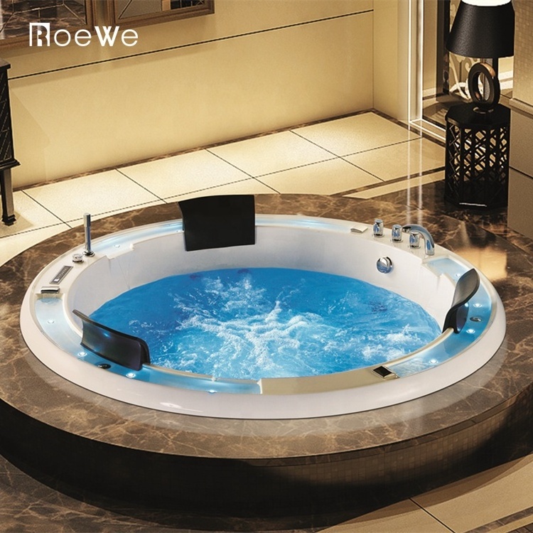 build-in jaczy acrylic bathtub 3 person round bath tub 1.8m spa drop-in hydro therapy massage bathtubs & whirlpools