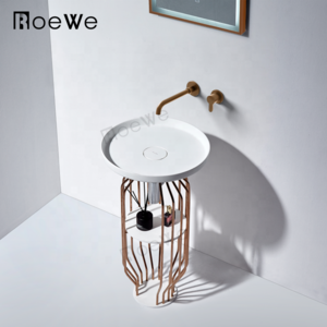 design bathroom sinks black resin stone freestanding washbasin floor standing basin pedestal solid surface hand washing sink