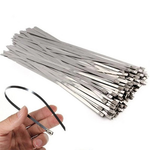 Stainless Steel Metal Cable Ties Zip Exhaust Wrap Coated Metal Zip-Exhaust self-Locking Cable Ties