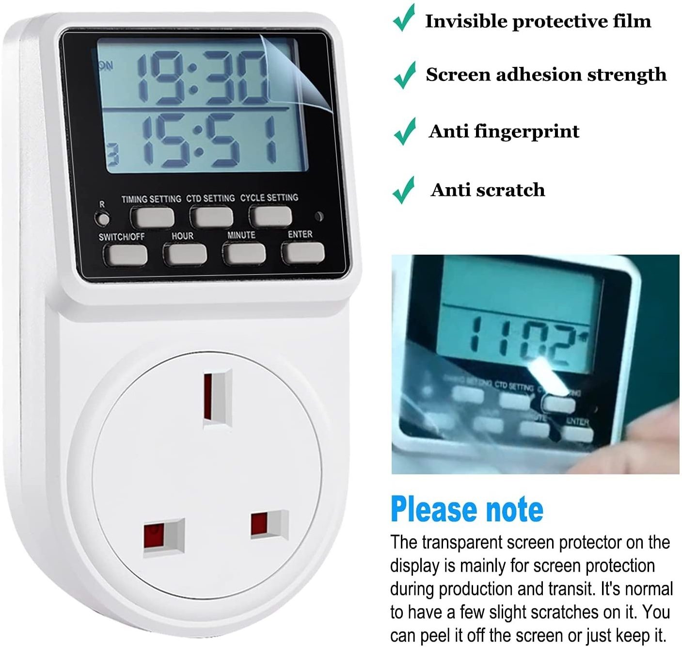 Digital Infinite Repeat Cycle Plug Timer Switch with Countdown and 24 Hour Programmable Timer for Electrical Outlets