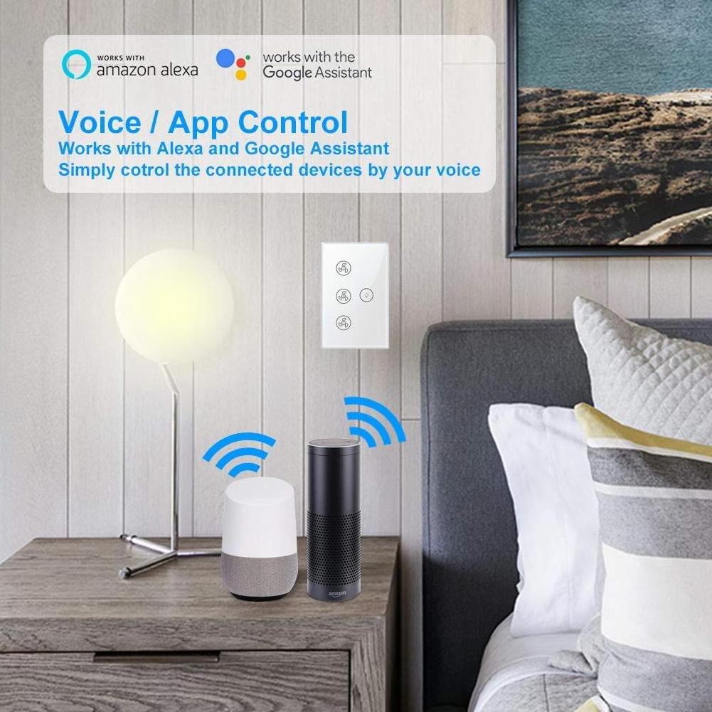 Smart Wifi Ceiling Fan Regulator Switch/Wifi Fan Light Switch Compatible with Alexa/GoogleHome/IFTTT