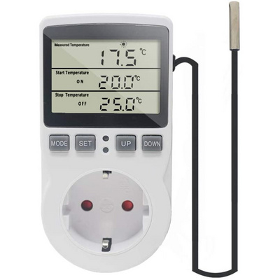 KT3100 Thermostat Digital Temperature Controller Socket Outlet Timer Switch Sensor Heating Cooling 16A 220V