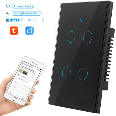 Tuya/Smart Life 4 Gang Smart Wifi Touch Wall Switch/Smart Wifi Light Switch