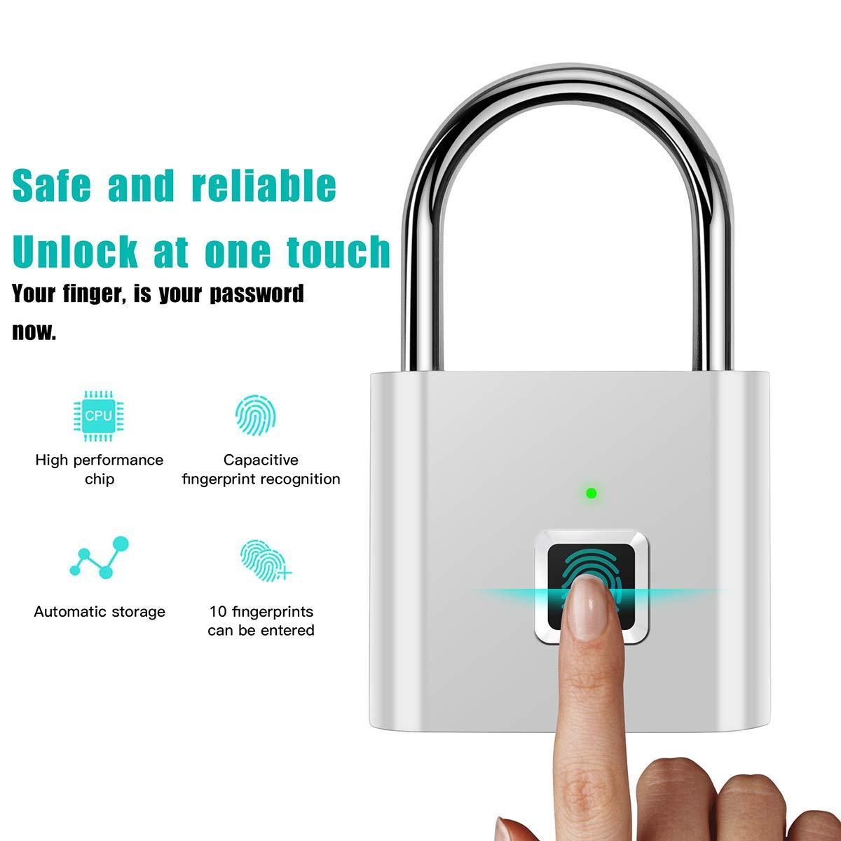 IP65 Waterproof Smart Electronic Fingerprint Pad lock/Smart Biometric Fingerprint Padlock