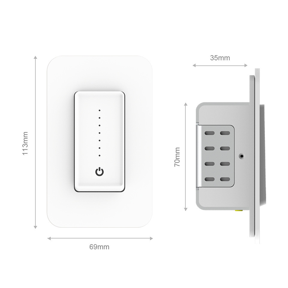 Tuya 3 Way Smart LED Dimmable wifi light switch/Smart Wifi Wall Dimmer Light Switch