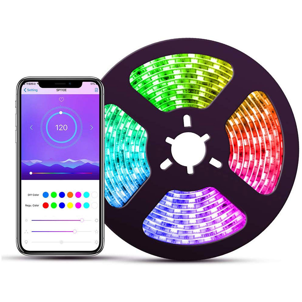 LED Strip Lights WiFi  150 LEDs SMD 5050 Color Changing Kit Work with Alexa Google Assistant