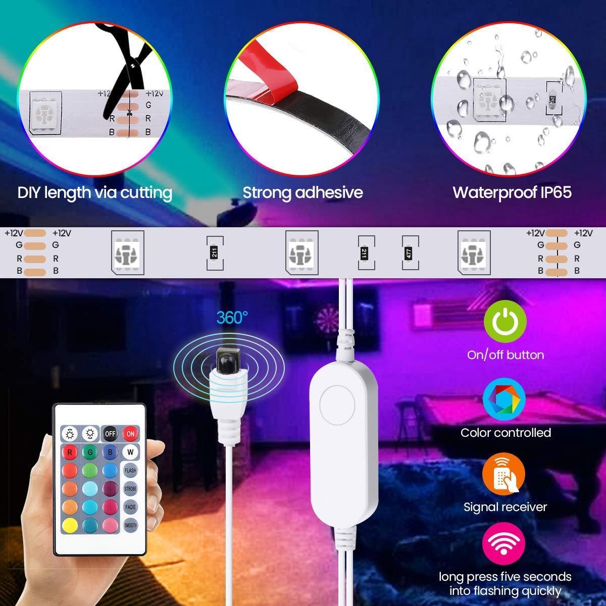 LED Strip Lights WiFi  150 LEDs SMD 5050 Color Changing Kit Work with Alexa Google Assistant