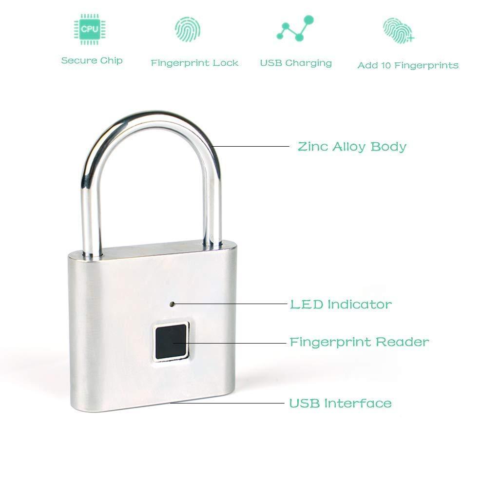 IP65 High Security Weatherproof Thumbprint Pad lock/Smart Biometric Fingerprint Padlock