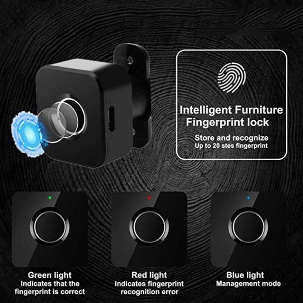 Fingerprint Lock Smart Cabinet Locks Biometric Keyless Furniture Drawer Cabinet Wardrobe Fingerprint Locks for Drawer Cabinet