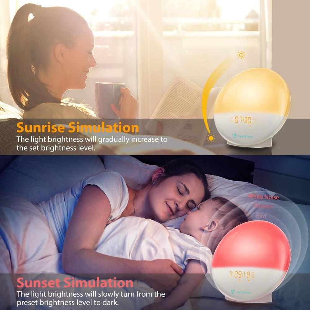 Smart Wifi Sunrise Simulation Wake Up Light Alarm Clock For Kids