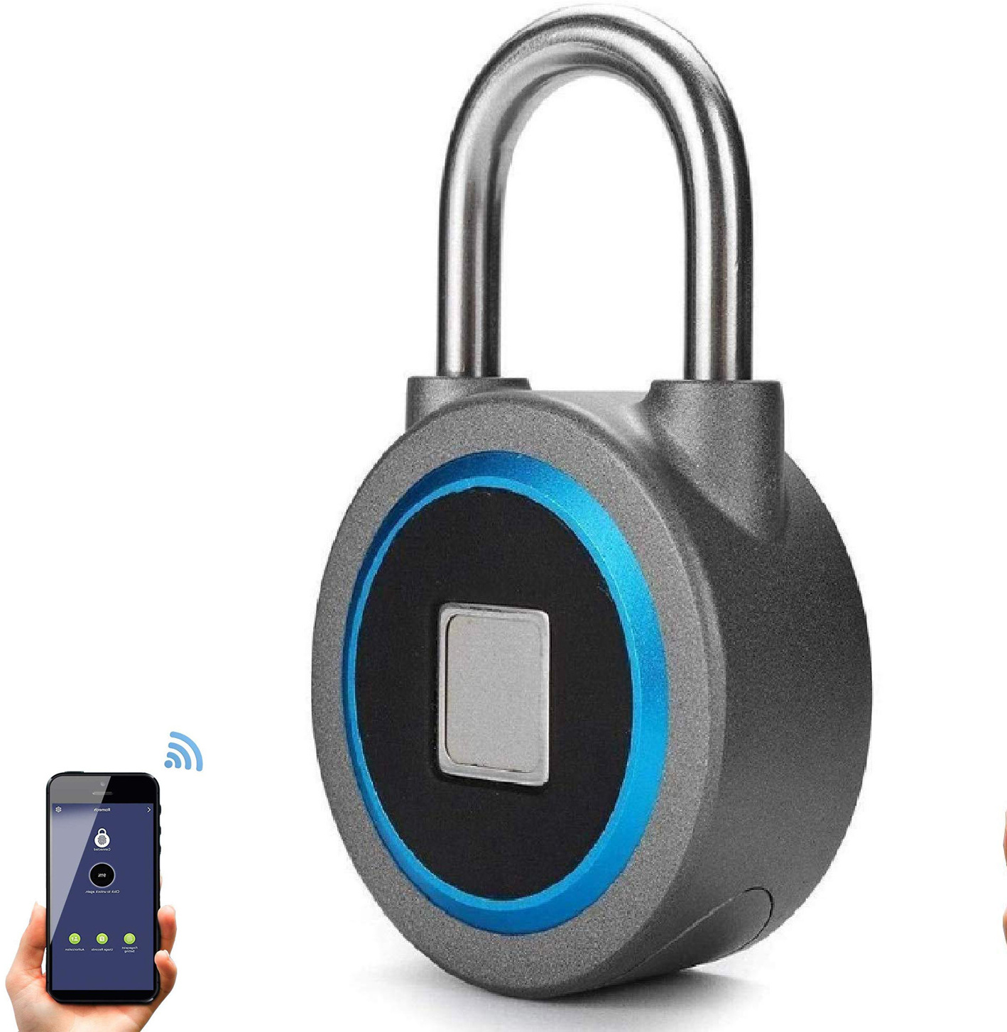 Smart Electronic Keyless Gym Fingerprint Locker Lock Alarm/Smart APP Fingerprint Padlock