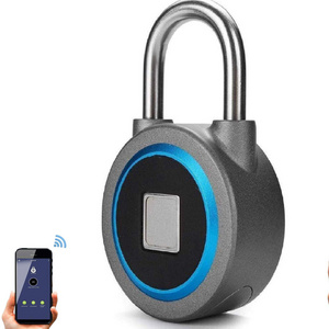 Smart Electronic Keyless Gym Fingerprint Locker Lock Alarm/Smart APP Fingerprint Padlock