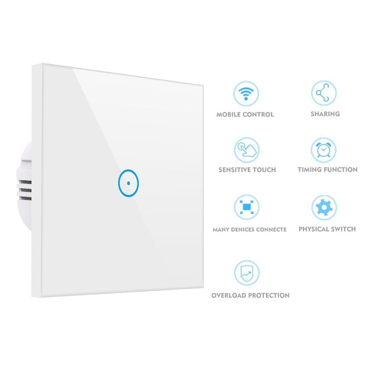 EU/UK  Tuya Smart Android App Controlled Light Switch UK/ Smart Wifi Light Switch