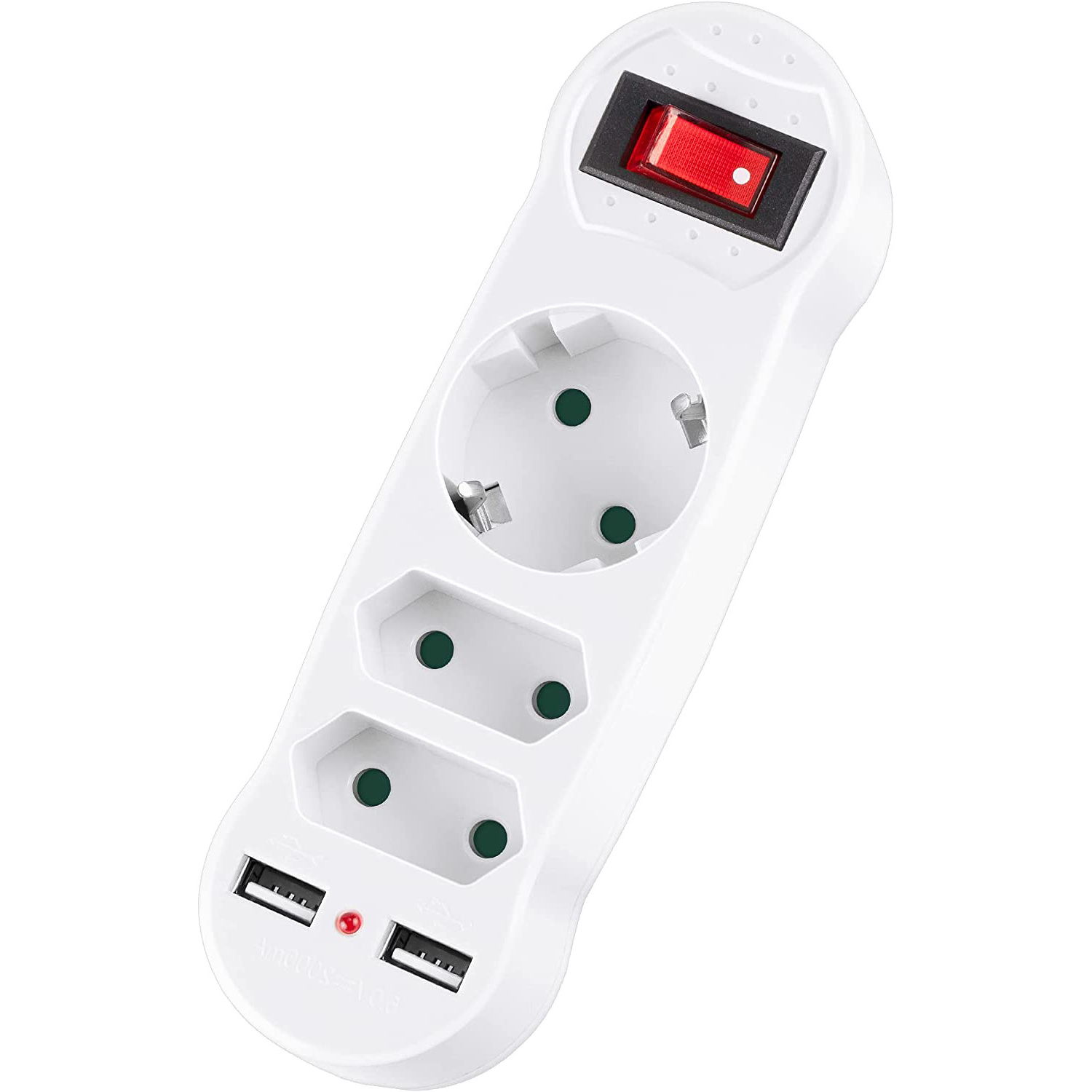 Electrical Socket with USB Power Strip with Switch USB Socket Adapter 5 in 1 Socket with Switch for Office Living Room