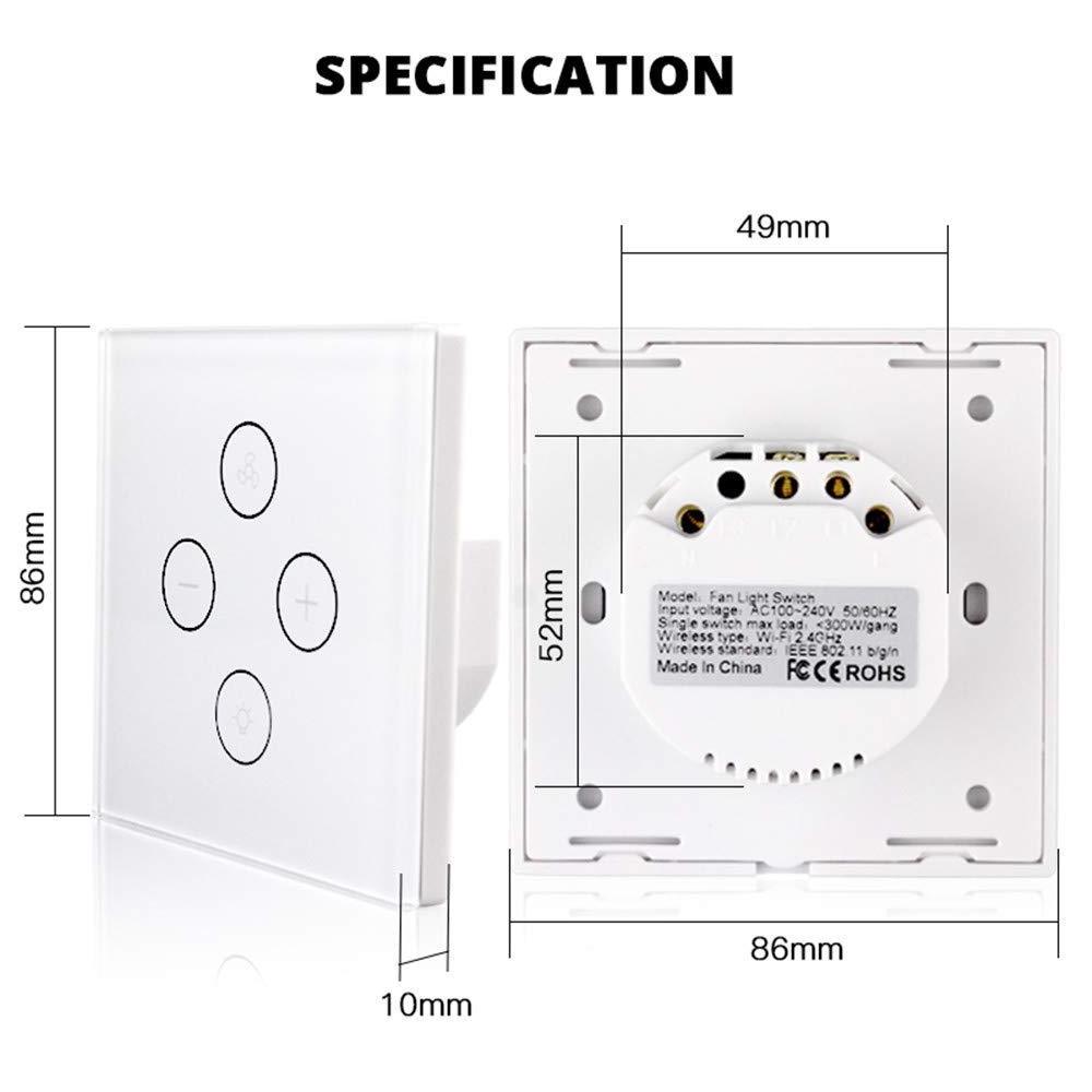 EU/UK Tuya Remote Control Switch For Light and Fan/Smart Wifi Fan Lamp Switch Work with Amazon Alexa/GoogleHome/IFTTT