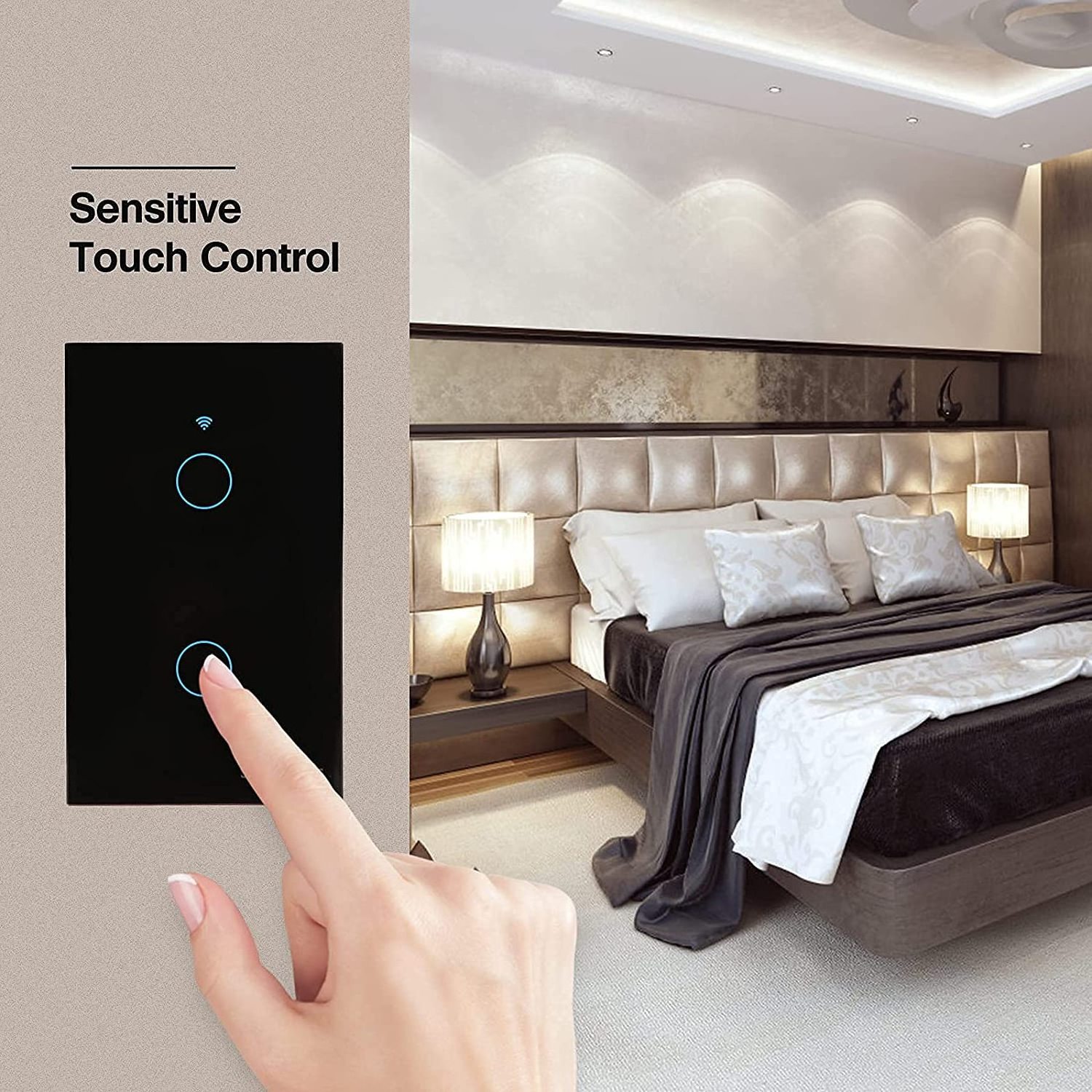 Tuya 2 Gang 2 Way Smart Wireless Wifi Light Switch/Smart Touch Wall Switch