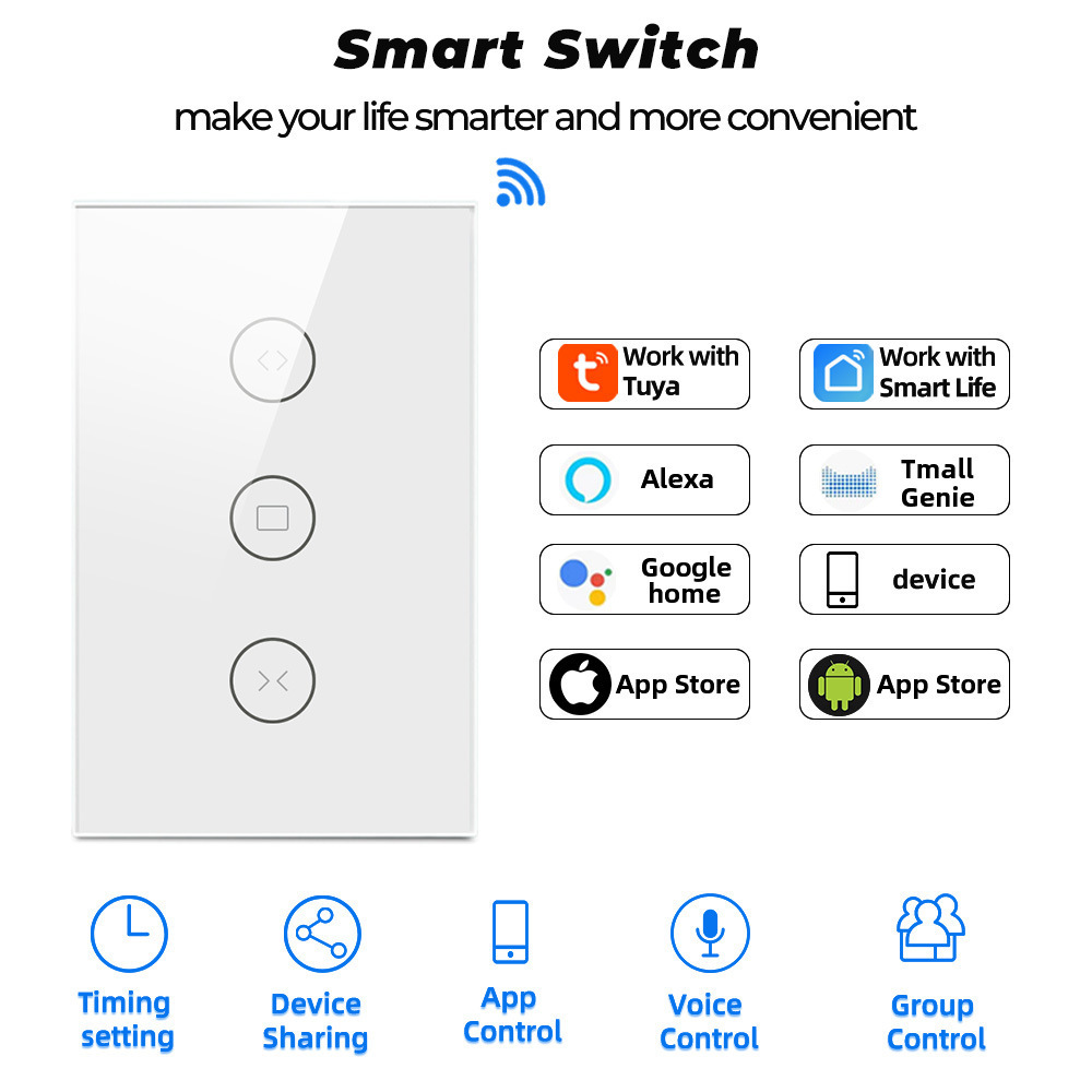 Tuya Wifi Controlled Curtain Switch/Wifi Roller Shutter Switch/Smart Curtain Switch