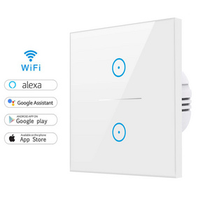 Tuya 2 Gang Smart Wireless Wifi LED Light Switch UK/EU Smart Wifi Wall Switch