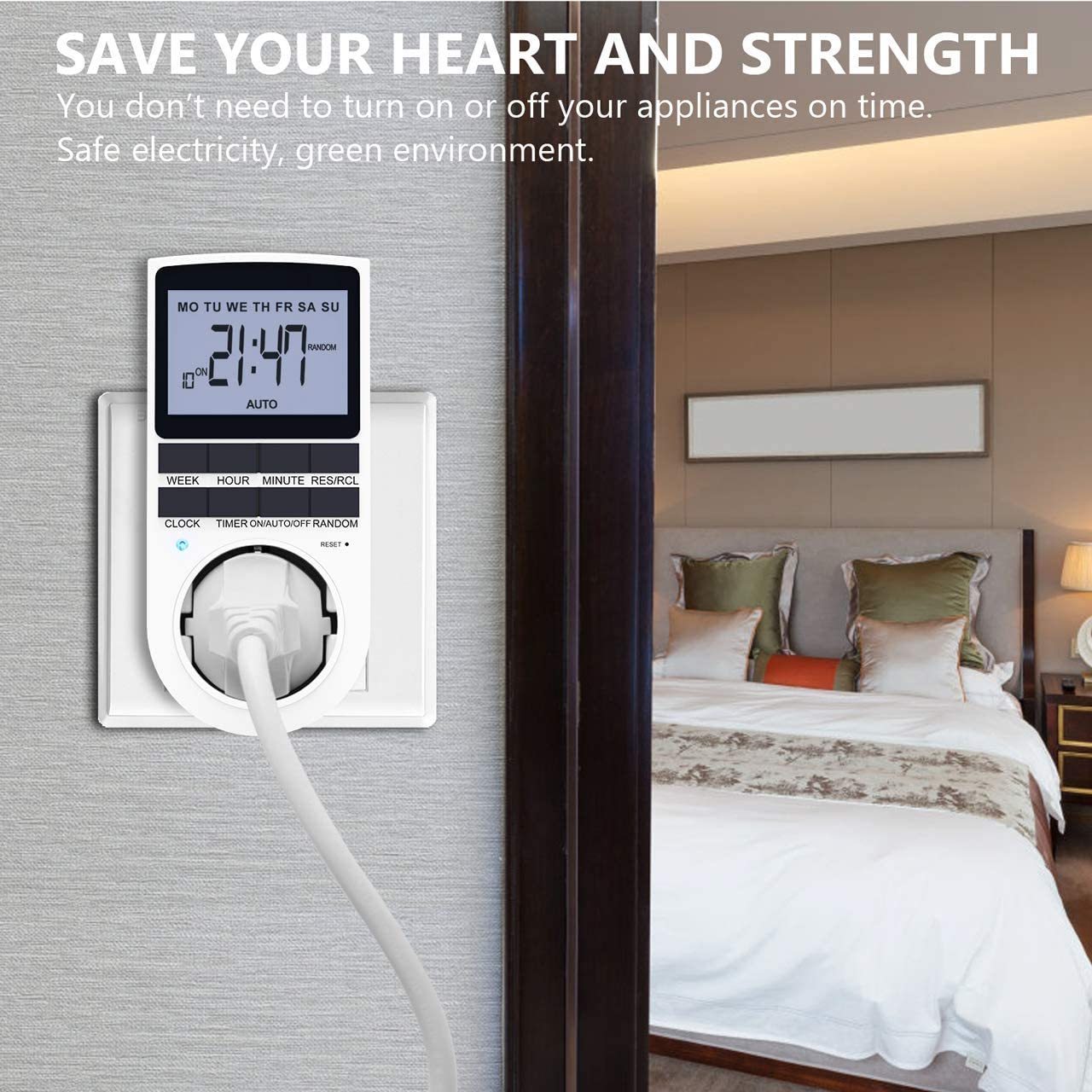 EU/UK/US/AU Digital Light Timer Plug Outlet Timer Socket LCD Display Energy Saving Timer Socket