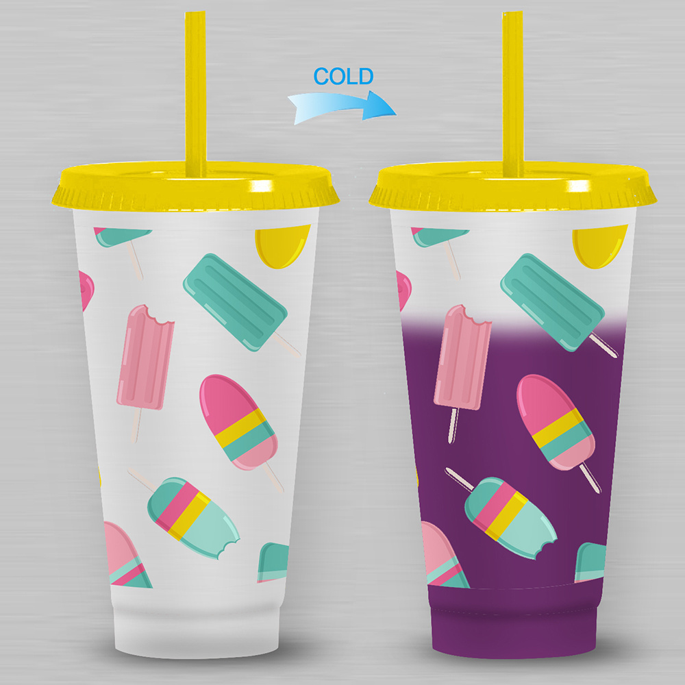 Promotion Personalized Custom Birthday Party Cup Cold Colour Changing Solid Stadium Cups