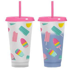 Promotion Personalized Custom Birthday Party Cup Cold Colour Changing Solid Stadium Cups