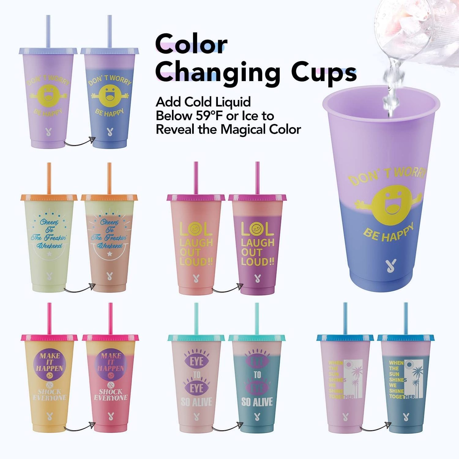 Promotion Personalized Custom Birthday Party Cup Cold Colour Changing Solid Stadium Cups