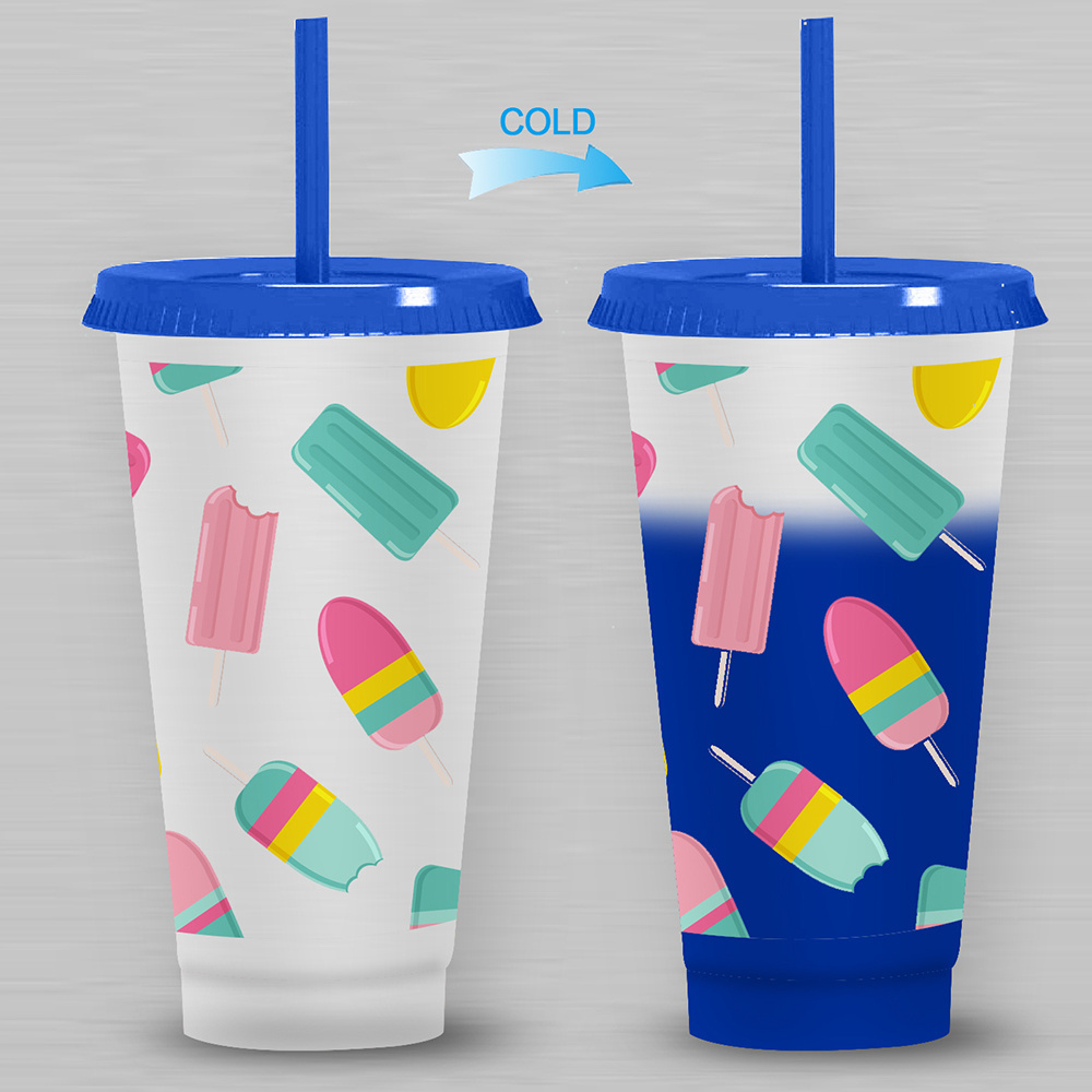 Promotion Personalized Custom Birthday Party Cup Cold Colour Changing Solid Stadium Cups