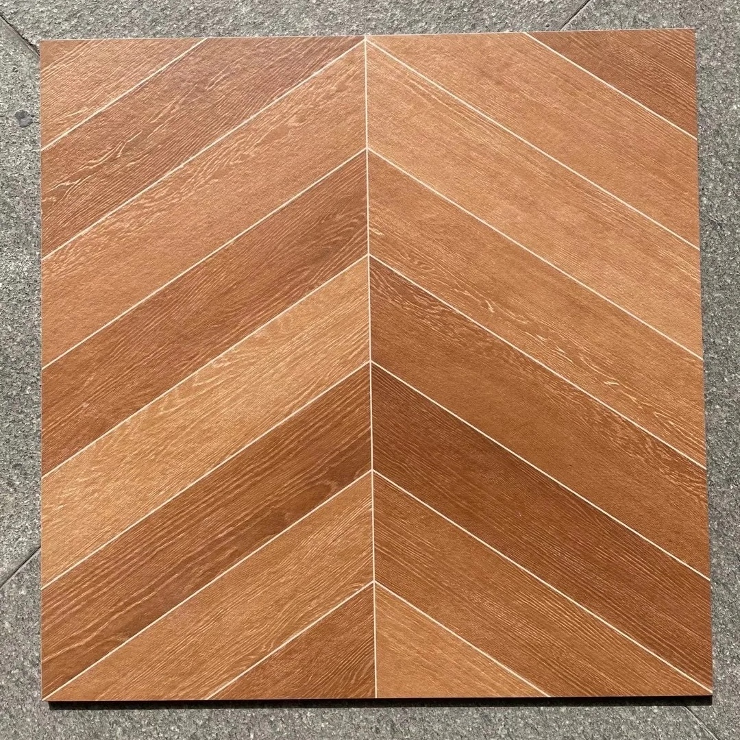 China Indoor glazed parquet wood look floor tiles