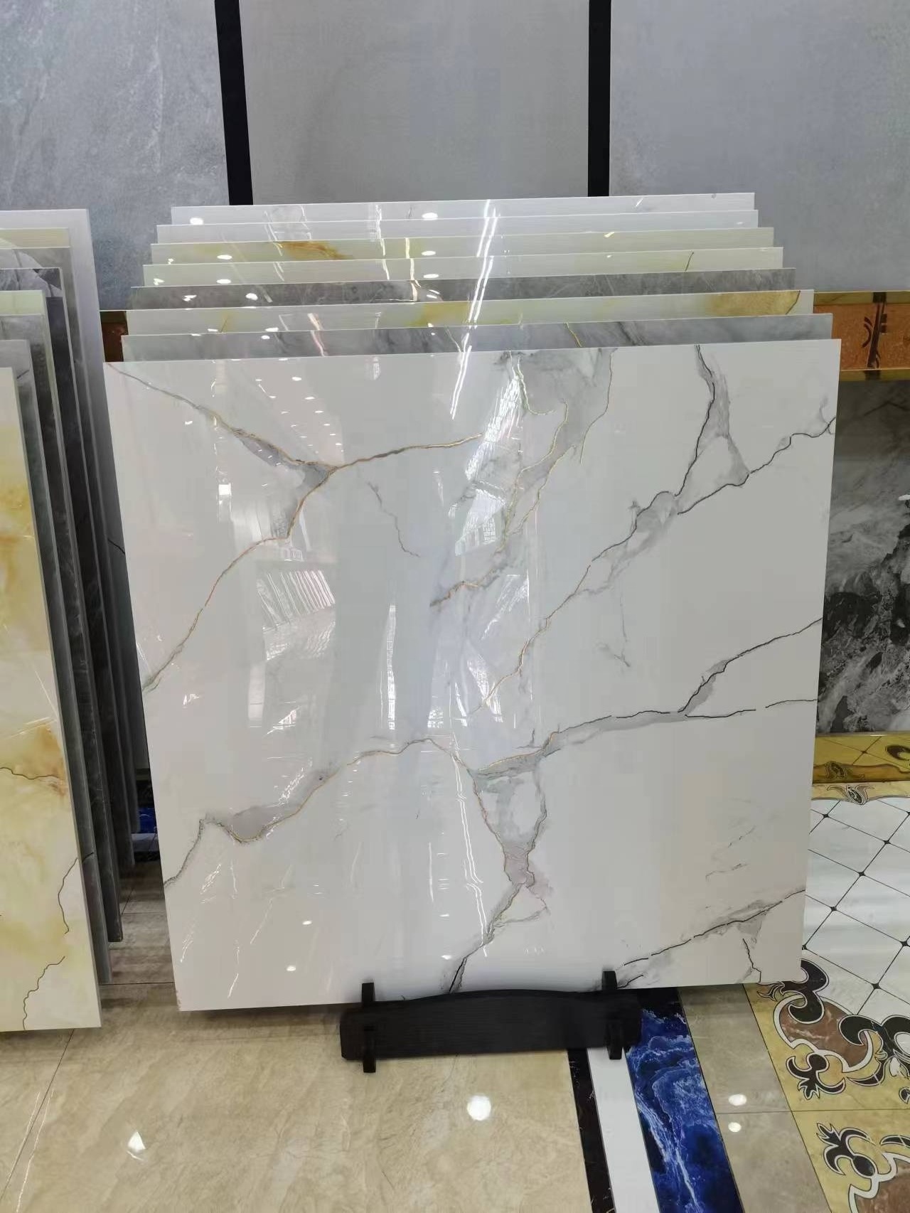 Floor Tiles Golden Line Series Porcelain Luxury 1000x1000mm Room Modern Porcelanato Polished Tile Home Office Interior Tiles